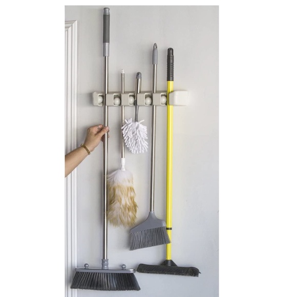 NEW! Magic Holder 5 Position Mop and Broom Holder, Floor Mop Holder, Storage - Picture 4 of 12